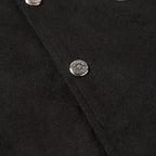Chrome Hearts Cross Embroidered Leather Sleeve Varsity Jacket - Black Street Style 116