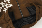 Chrome Hearts Cross Patch Suede Jacket - Brown Gothic Streetwear Outerwear 8833